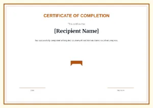 Certificate of Completion